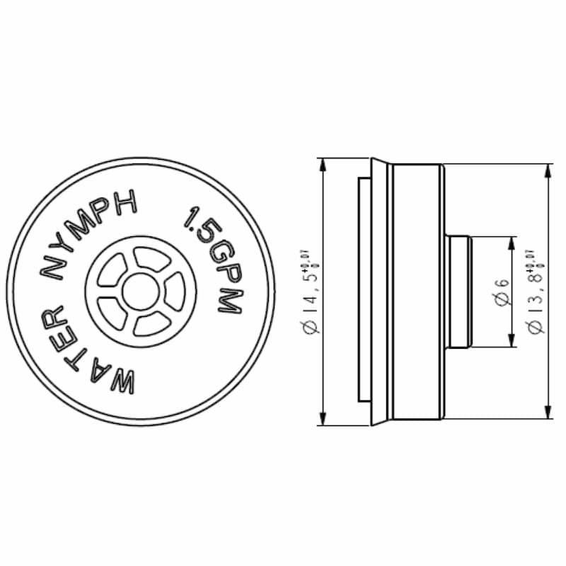 Water Nymph SUS flow restrictor in 1.5GPM 304SS 1.5gpm water saving Flow Restrictors